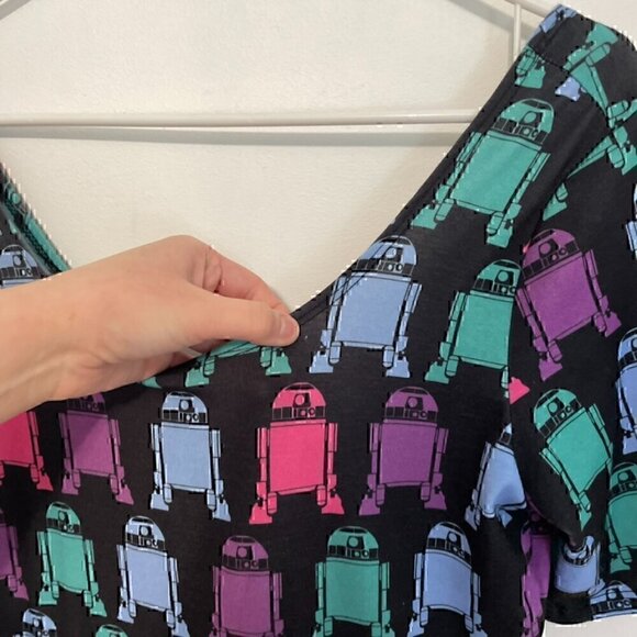 HER UNIVERSE STAR WARS Black Multi R2-D2 R2D2 Graphic Mini Fit & Flare Dress M - Picture 9 of 13